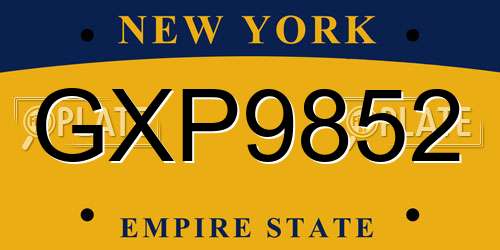 GXP9852 New York License Plate