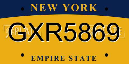 GXR5869 New York License Plate