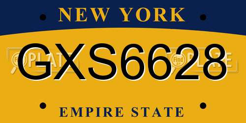 GXS6628 New York License Plate