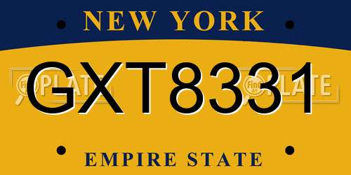 GXT8331 New York License Plate