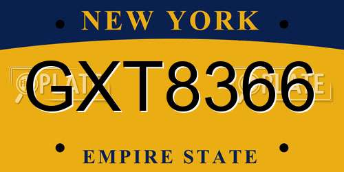 GXT8366 New York License Plate