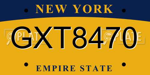 GXT8470 New York License Plate