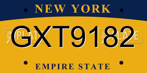 GXT9182 New York License Plate