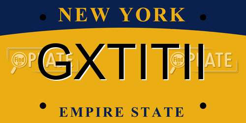 GXTITII New York License Plate