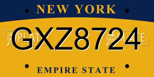 GXZ8724 New York License Plate