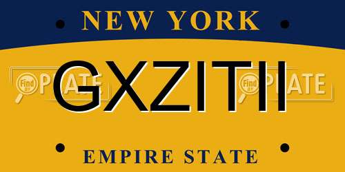 GXZITII New York License Plate