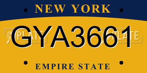 GYA3661 New York License Plate