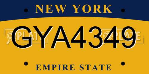 GYA4349 New York License Plate