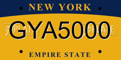 GYA5000 New York License Plate