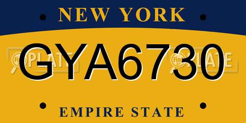 GYA6730 New York License Plate