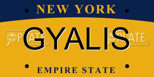 GYALIS New York License Plate
