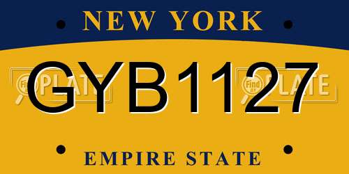 GYB1127 New York License Plate
