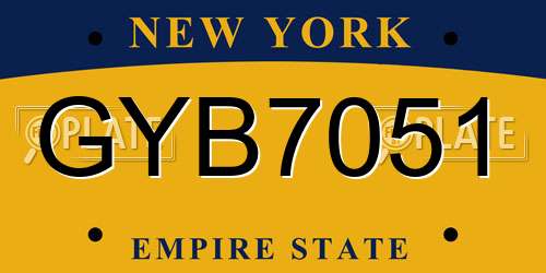 GYB7051 New York License Plate