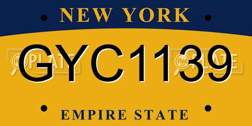GYC1139 New York License Plate