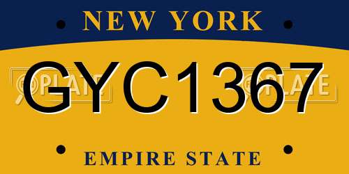GYC1367 New York License Plate