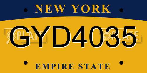 GYD4035 New York License Plate
