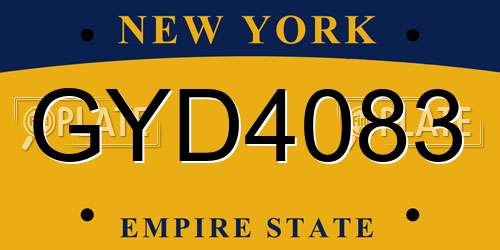 GYD4083 New York License Plate