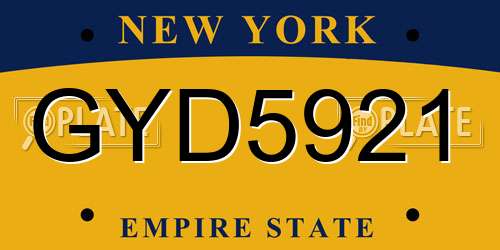 GYD5921 New York License Plate
