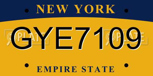 GYE7109 New York License Plate
