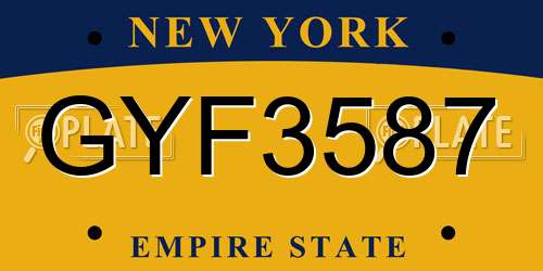 GYF3587 New York License Plate