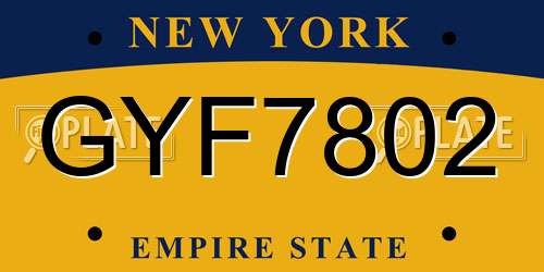 GYF7802 New York License Plate