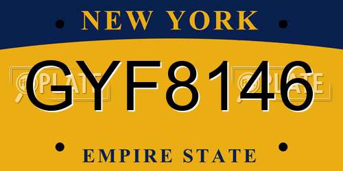 GYF8146 New York License Plate