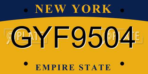 GYF9504 New York License Plate