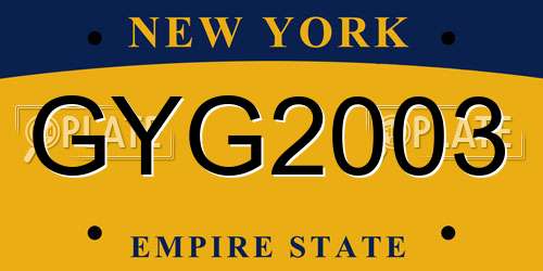 GYG2003 New York License Plate
