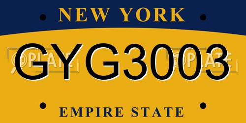 GYG3003 New York License Plate