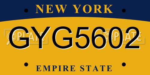 GYG5602 New York License Plate