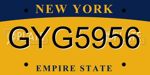 GYG5956 New York License Plate