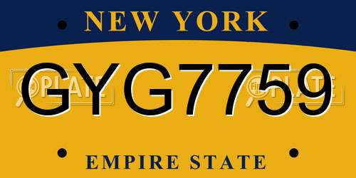 GYG7759 New York License Plate