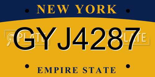 GYJ4287 New York License Plate