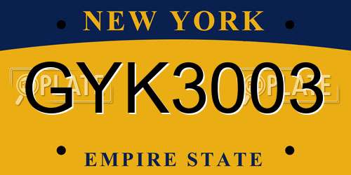 GYK3003 New York License Plate