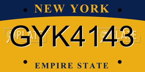 GYK4143 New York License Plate