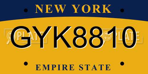 GYK8810 New York License Plate