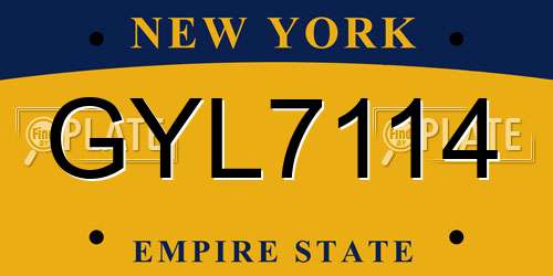 GYL7114 New York License Plate