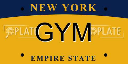 GYM New York License Plate