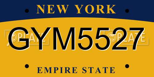GYM5527 New York License Plate