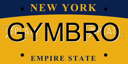 GYMBRO New York License Plate