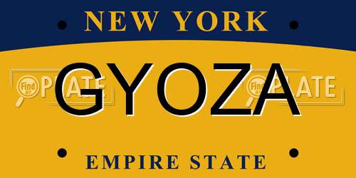 GYOZA New York License Plate