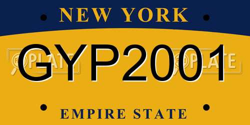 GYP2001 New York License Plate