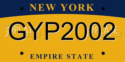 GYP2002 New York License Plate