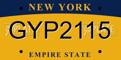 GYP2115 New York License Plate