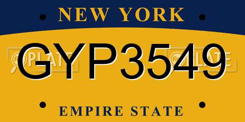 GYP3549 New York License Plate