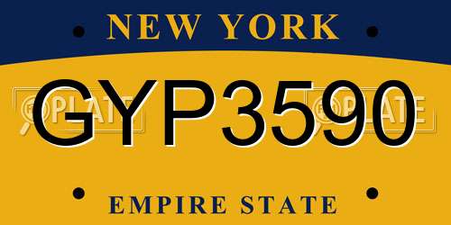 GYP3590 New York License Plate
