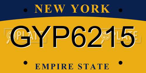 GYP6215 New York License Plate