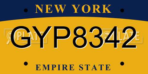 GYP8342 New York License Plate