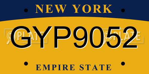 GYP9052 New York License Plate