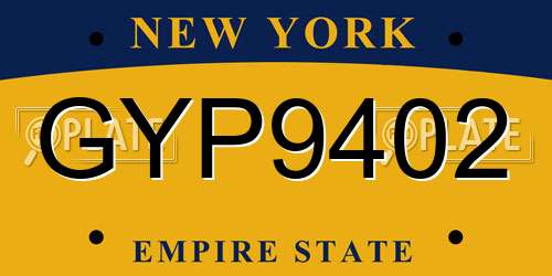 GYP9402 New York License Plate